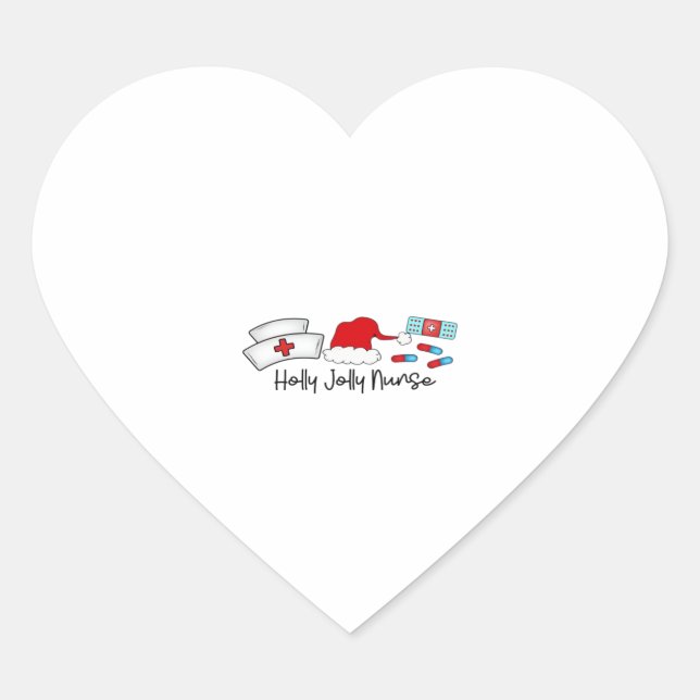 Holly Jolly Nurse, Halloween Classic T-Shirt Heart Sticker (Front)
