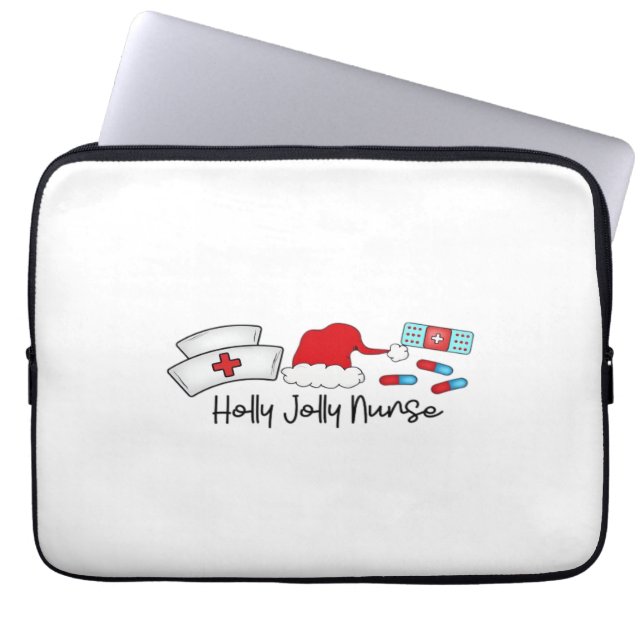 Holly Jolly Nurse, Halloween Classic T-Shirt Laptop Sleeve (Front)