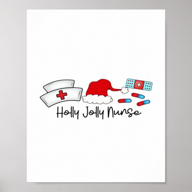 Holly Jolly Nurse, Halloween Classic T-Shirt Poster (Front)