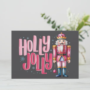 Holly Jolly Nutcracker Christmas Coquette Preppy Holiday Card