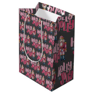 Holly Jolly Nutcracker Christmas Coquette Preppy Medium Gift Bag