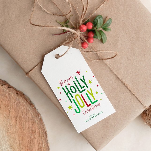 "Holly Jolly" Personalised Christmas Gift Tags (Creator Uploaded)