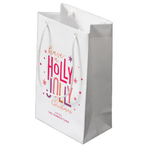 "Holly Jolly" Personalised Christmas Small Gift Bag