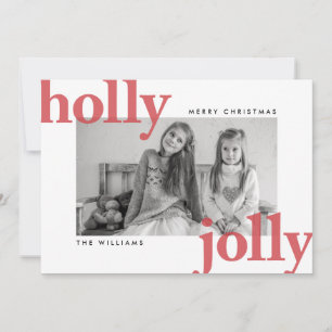 Holly Jolly Photo Christmas Greeting Holiday Card