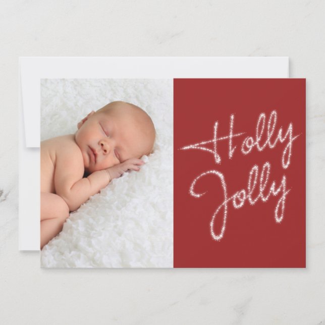 Holly Jolly Photo Holiday Card (Front)