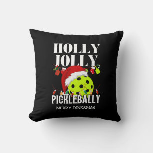 HOLLY JOLLY PICKLEBALLY Christmas Cushion