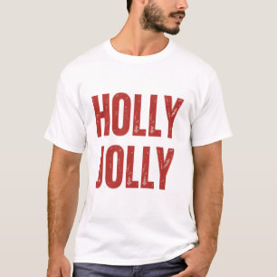 Holly Jolly Retro Family Christmas Matching T-Shirt