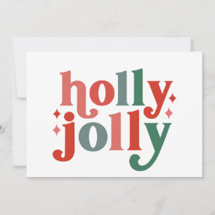 Holly Jolly - Retro Holiday Typography Card