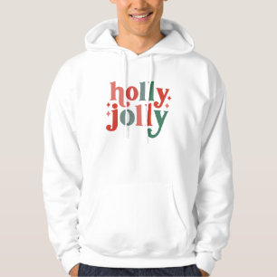 Holly Jolly - Retro Holiday Typography Hoodie