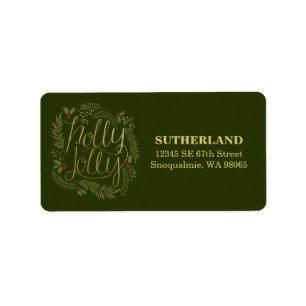 Holly Jolly Return Address Labels
