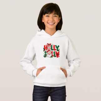 Holly Jolly Santa Christmas Bauble Kids Hoodie