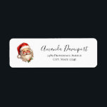 Holly Jolly Santa Claus Retro Christmas Address<br><div class="desc">Address labels with a joyful illustration of a vintage style Santa Claus with red rosy cheeks. wearing his classic red Santa hat and his big white bear. A sprig of holly adds to the festive holiday spirit of this design.</div>