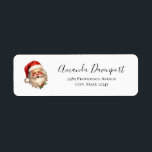 Holly Jolly Santa Claus Retro Christmas Address<br><div class="desc">Address labels with a joyful illustration of a vintage style Santa Claus with red rosy cheeks. wearing his classic red Santa hat and his big white bear. A sprig of holly adds to the festive holiday spirit of this design.</div>