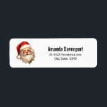 Holly Jolly Santa Claus Retro Christmas Address<br><div class="desc">Address labels with a joyful illustration of a vintage style Santa Claus with red rosy cheeks. wearing his classic red Santa hat and his big white bear. A sprig of holly adds to the festive holiday spirit of this design.</div>