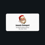 Holly Jolly Santa Claus Retro Christmas Address Label<br><div class="desc">Address labels with a joyful illustration of a vintage style Santa Claus with red rosy cheeks. wearing his classic red Santa hat and his big white bear. A sprig of holly adds to the festive holiday spirit of this design.</div>