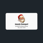 Holly Jolly Santa Claus Retro Christmas Address Label<br><div class="desc">Address labels with a joyful illustration of a vintage style Santa Claus with red rosy cheeks. wearing his classic red Santa hat and his big white bear. A sprig of holly adds to the festive holiday spirit of this design.</div>