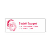 Holly Jolly Santa Claus Retro Christmas Address