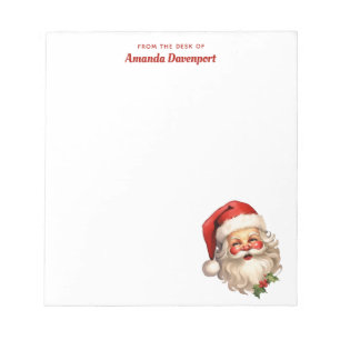 Holly Jolly Santa Claus Retro Christmas Notepad