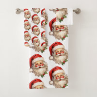 Holly Jolly Santa Claus Retro Christmas Pattern