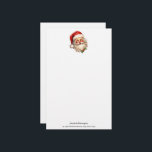 Holly Jolly Santa Claus Retro Christmas Stationery<br><div class="desc">Stationery paper with a joyful illustration of a vintage style Santa Claus with red rosy cheeks. wearing his classic red Santa hat and his big white bear. A sprig of holly adds to the festive holiday spirit of this design.</div>