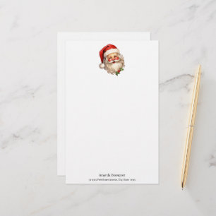 Holly Jolly Santa Claus Retro Christmas Stationery