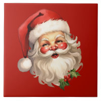Holly Jolly Santa Claus Retro Christmas