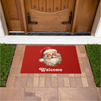 Holly Jolly Santa Claus Retro Christmas Welcome