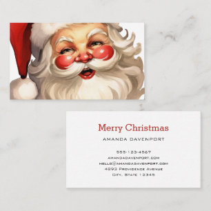 Holly Jolly Santa Claus Retro Style Christmas Business Card