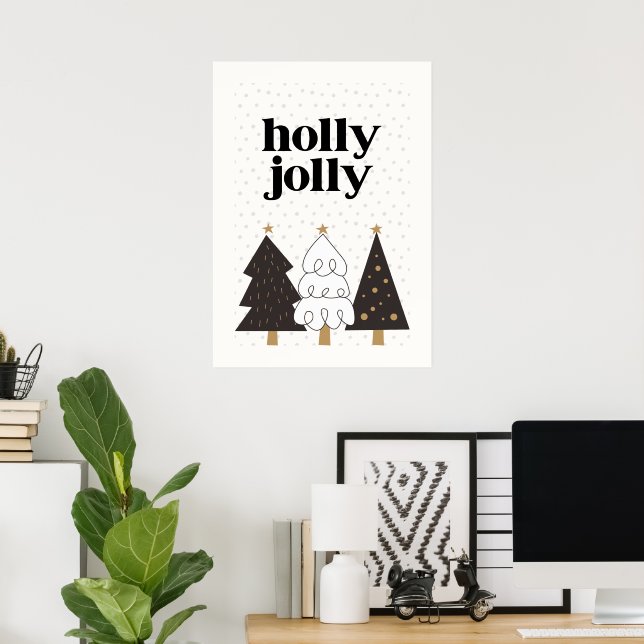Holly Jolly Scandinavian Christmas Poster (Home Office)