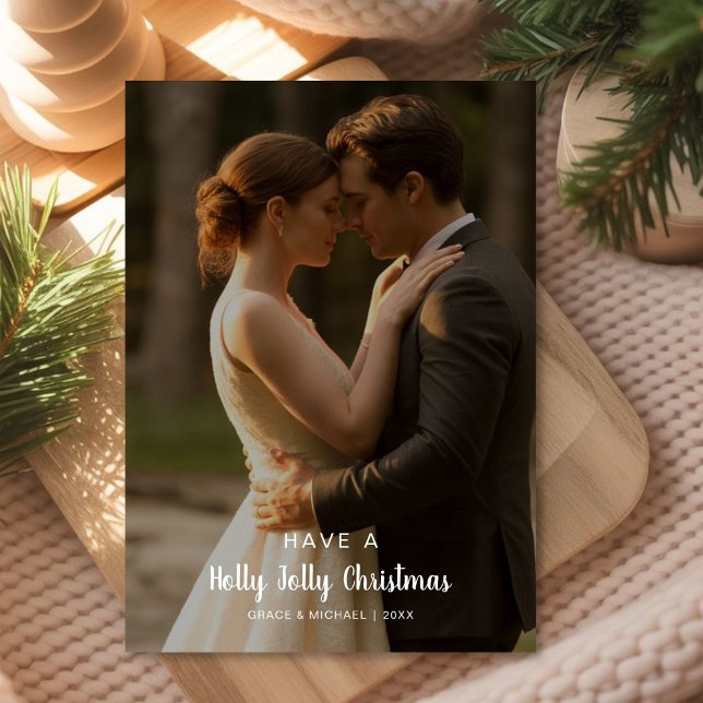 Holly Jolly & Slightly Married — Christmas Couple  Holiday Card (Creator Uploaded)