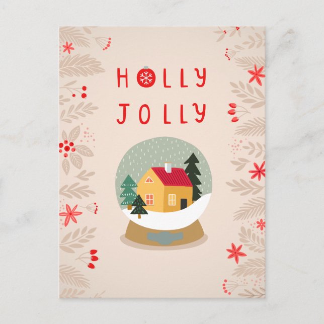 Holly Jolly Snow Globe - A Cosy Holiday Delight (Front)