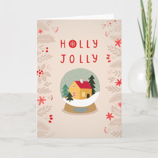 Holly Jolly Snow Globe - A Cosy Holiday Delight (Front)