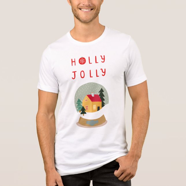 Holly Jolly Snow Globe - A Cosy Holiday Delight Tri-Blend Shirt (Front)