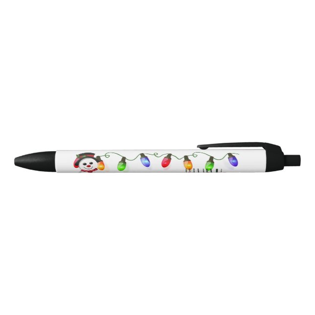 Holly Jolly Snowman Black Ink Pen (Top)