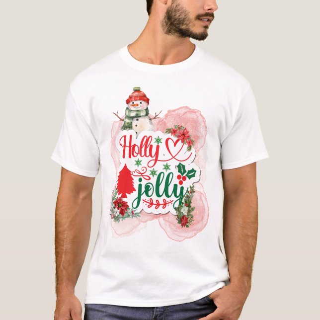 Holly Jolly Snowman T-Shirt (Front)