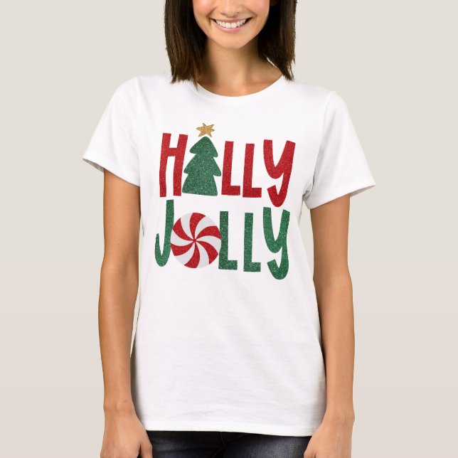 Holly Jolly Sparky Christmas T-Shirt (Front)