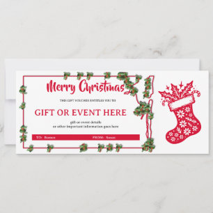 Holly Jolly Stocking Christmas Gift Voucher