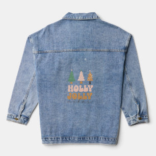 Holly Jolly vibes Baby Bodysuit Denim Jacket