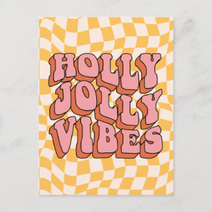 Holly Jolly Vibes - Retro Holiday Cheer Postcard