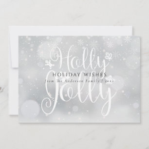 Holly Jolly Winter Frost Snowflakes Christmas Holiday Card