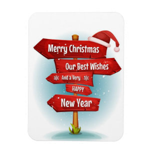 "Holly Jolly Wishes" Magnet