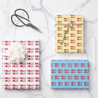 Holly Jolly Wrapping Paper Sheet