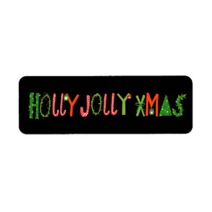 HOLLY JOLLY XMAS Holiday Christmas Cute Hand-Drawn