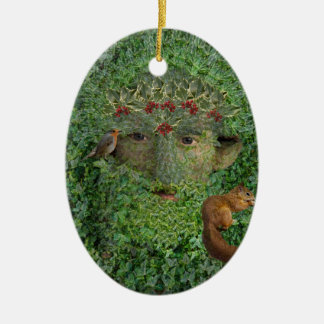Holly King Green Man Pagan Wiccan Ceramic Tree Decoration