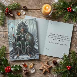 Holly King Winter Solstice Yule Pagan Greeting Card