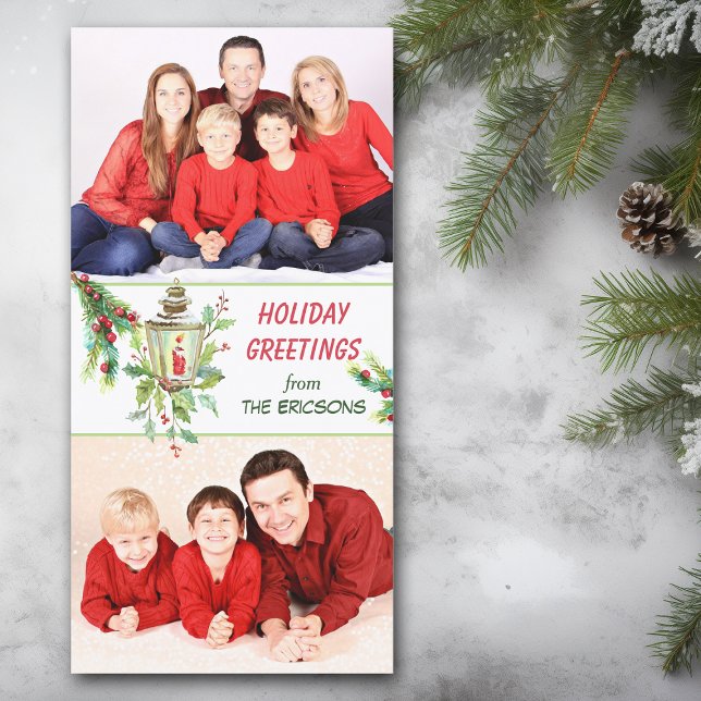 Holly Lantern Christmas Holiday Card (Creator Uploaded)