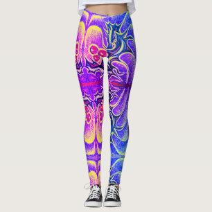 Holly Leaf and Berry Colourful Leggings