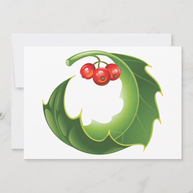 Holly Leaf Invitations (Front)