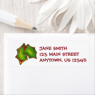 Holly Leaf Sugar Cookie Christmas Xmas Labels