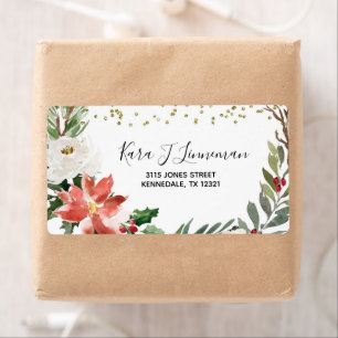 Holly Leaf watercolor foliage Christmas Address La